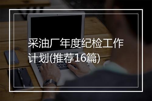 采油厂年度纪检工作计划(推荐16篇)