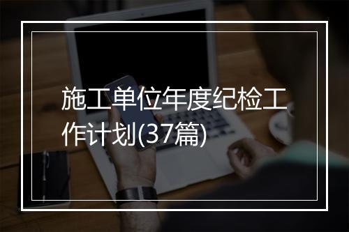 施工单位年度纪检工作计划(37篇)
