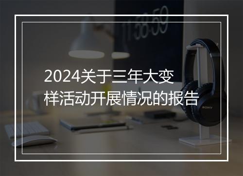 2024关于三年大变样活动开展情况的报告
