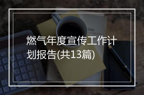燃气年度宣传工作计划报告(共13篇)