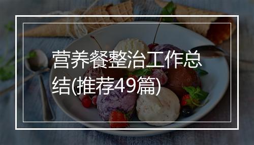 营养餐整治工作总结(推荐49篇)