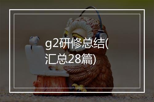 g2研修总结(汇总28篇)
