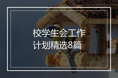 校学生会工作计划精选8篇