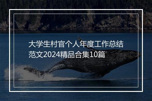 大学生村官个人年度工作总结范文2024精品合集10篇