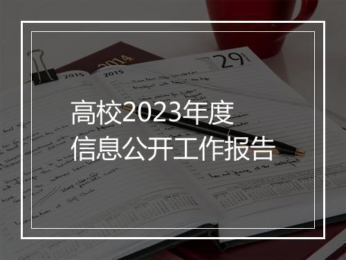 高校2023年度信息公开工作报告