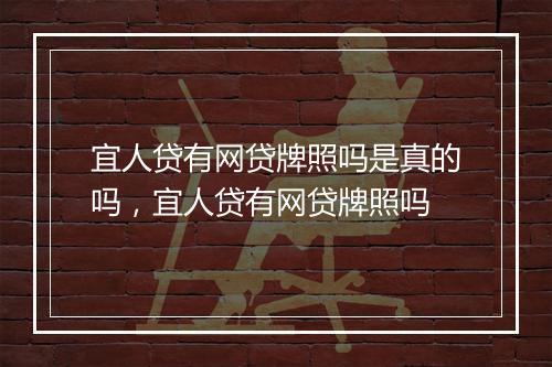 宜人贷有网贷牌照吗是真的吗，宜人贷有网贷牌照吗