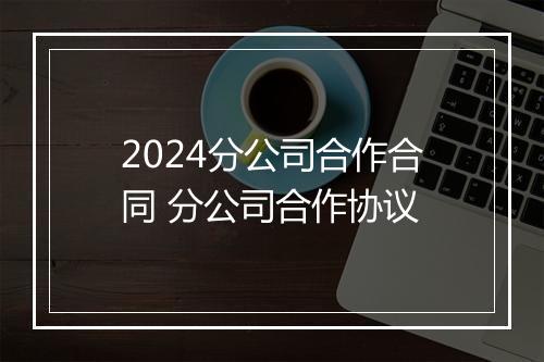 2024分公司合作合同 分公司合作协议