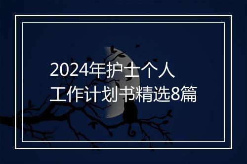 2024年护士个人工作计划书精选8篇