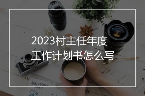 2023村主任年度工作计划书怎么写