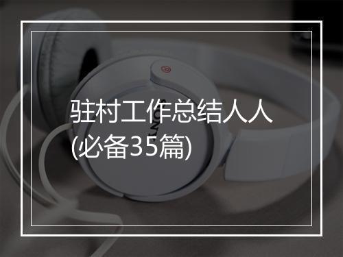 驻村工作总结人人(必备35篇)