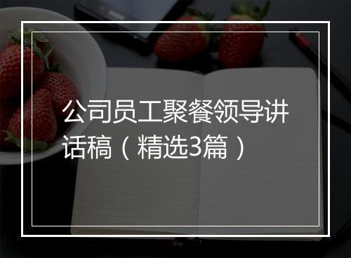 公司员工聚餐领导讲话稿（精选3篇）