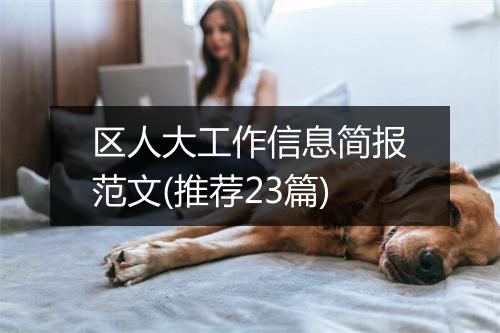 区人大工作信息简报范文(推荐23篇)