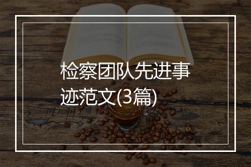 检察团队先进事迹范文(3篇)