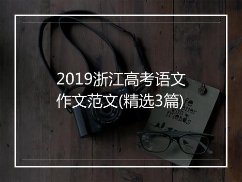 2019浙江高考语文作文范文(精选3篇)