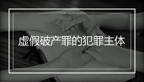 虚假破产罪的犯罪主体