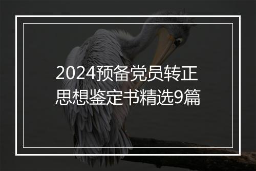 2024预备党员转正思想鉴定书精选9篇