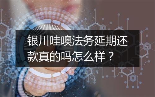 银川哇噢法务延期还款真的吗怎么样？