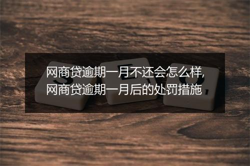 网商贷逾期一月不还会怎么样,网商贷逾期一月后的处罚措施