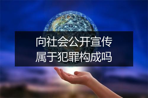 向社会公开宣传属于犯罪构成吗