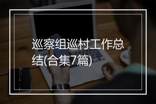 巡察组巡村工作总结(合集7篇)