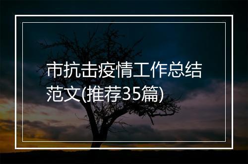 市抗击疫情工作总结范文(推荐35篇)