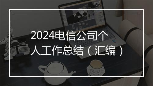 2024电信公司个人工作总结（汇编）