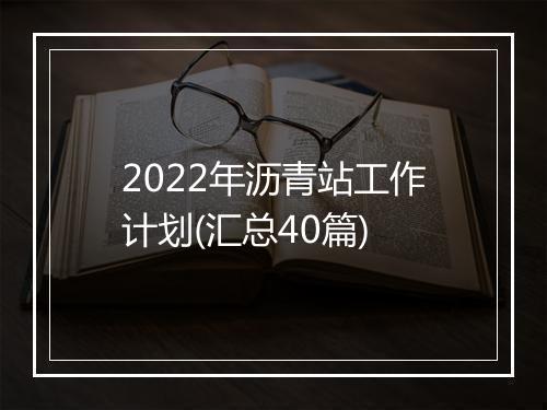 2022年沥青站工作计划(汇总40篇)