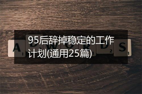 95后辞掉稳定的工作计划(通用25篇)