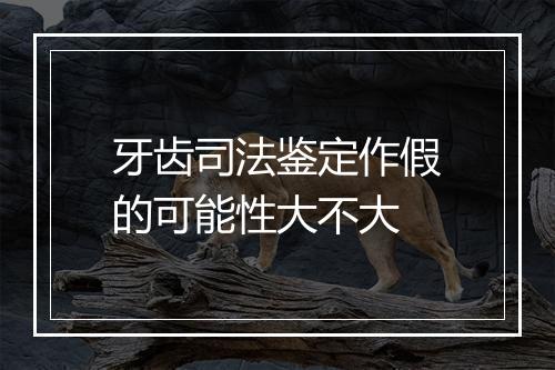 牙齿司法鉴定作假的可能性大不大