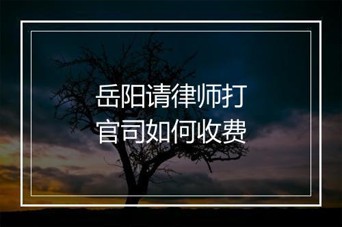 岳阳请律师打官司如何收费