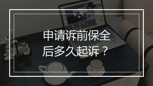 申请诉前保全后多久起诉？