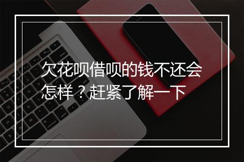欠花呗借呗的钱不还会怎样？赶紧了解一下
