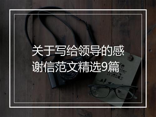 关于写给领导的感谢信范文精选9篇