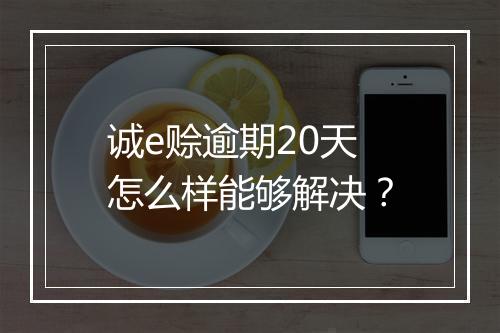 诚e赊逾期20天怎么样能够解决？