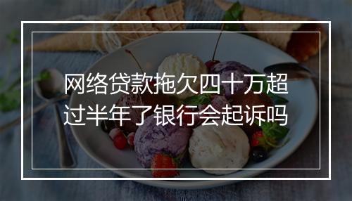网络贷款拖欠四十万超过半年了银行会起诉吗