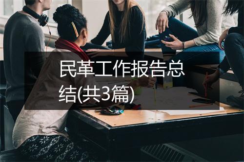 民革工作报告总结(共3篇)
