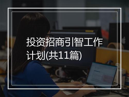 投资招商引智工作计划(共11篇)