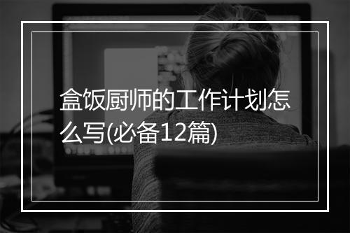 盒饭厨师的工作计划怎么写(必备12篇)