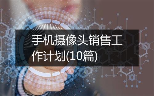 手机摄像头销售工作计划(10篇)