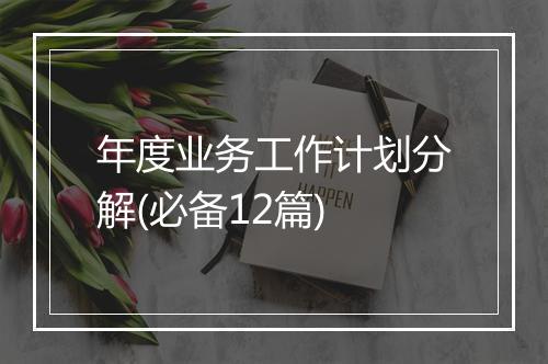 年度业务工作计划分解(必备12篇)