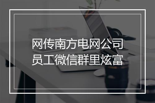 网传南方电网公司员工微信群里炫富