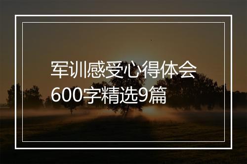军训感受心得体会600字精选9篇