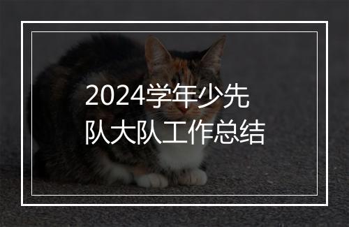 2024学年少先队大队工作总结