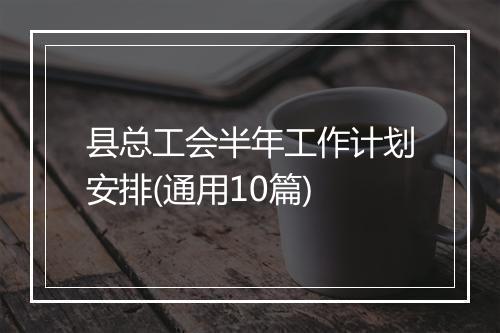 县总工会半年工作计划安排(通用10篇)