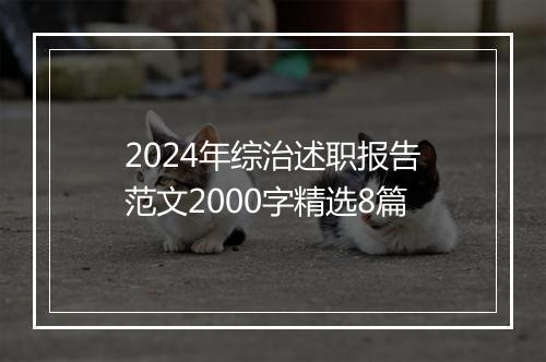 2024年综治述职报告范文2000字精选8篇
