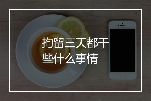 拘留三天都干些什么事情