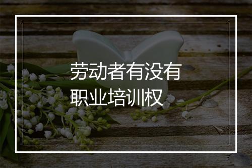 劳动者有没有职业培训权