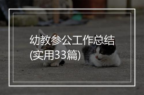 幼教参公工作总结(实用33篇)