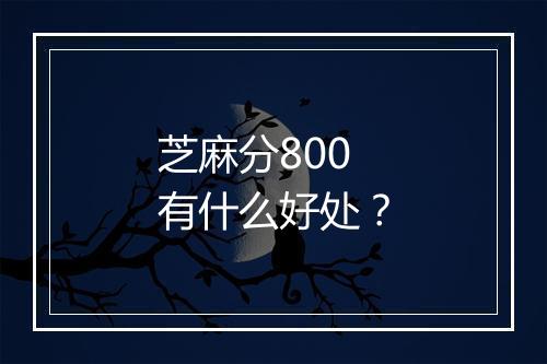 芝麻分800有什么好处？