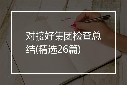 对接好集团检查总结(精选26篇)
